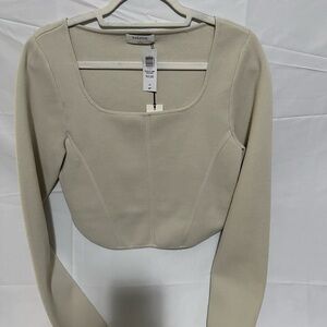 Aritzia Babaton - sculpt knit bustier -  matte Pearl size L